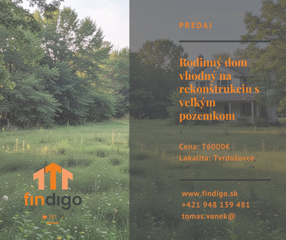 PREDAJ – Rodinný dom vhodný na rekonštrukciu s veľkým pozemkom